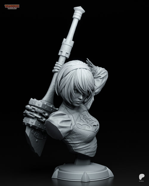 2B (NieR: Automata) - Busto — Figura Coleccionável Premium em Resina 3D