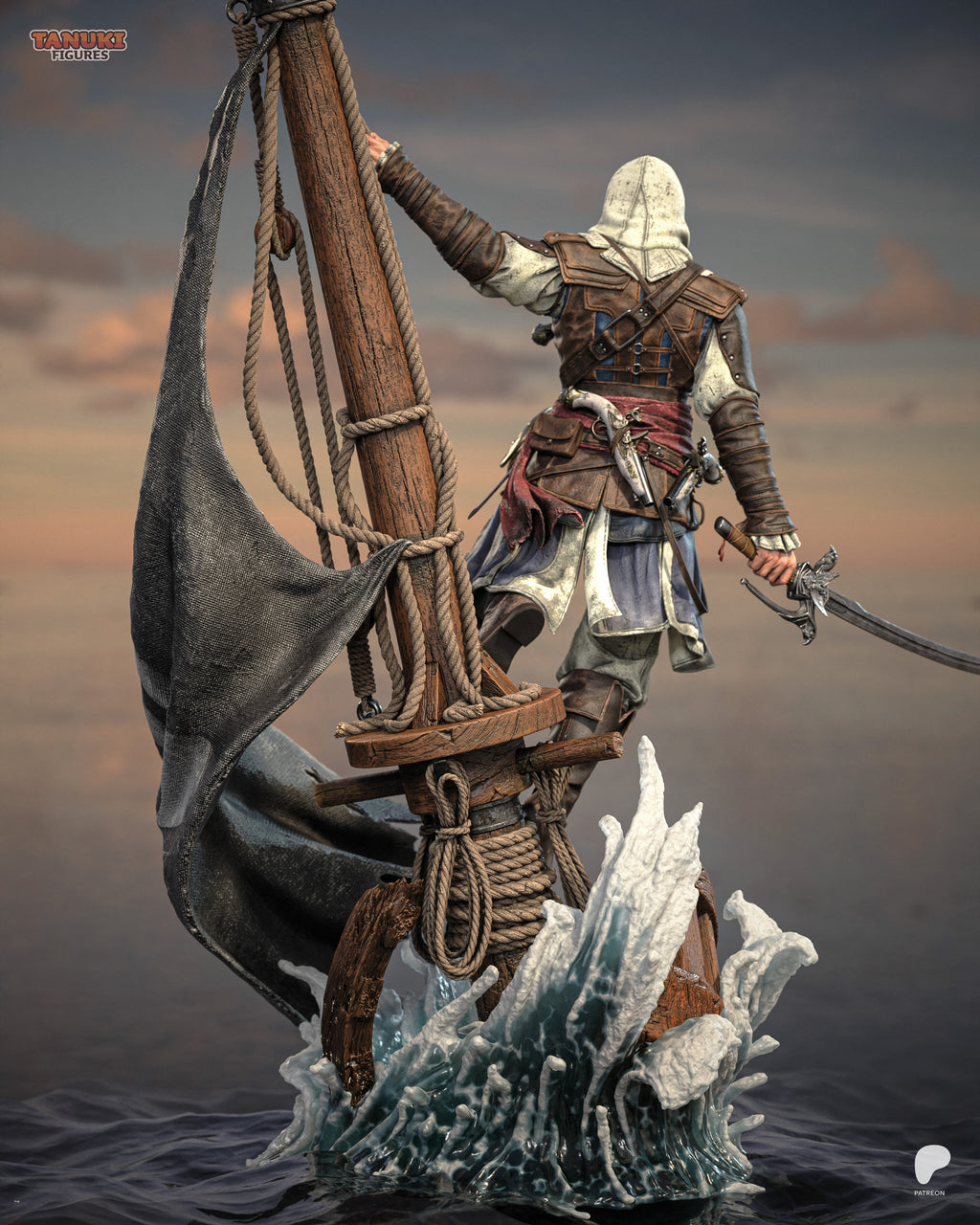 Edward - Assassin's Creed Black Flag — Figura Coleccionável Premium em Resina 3D