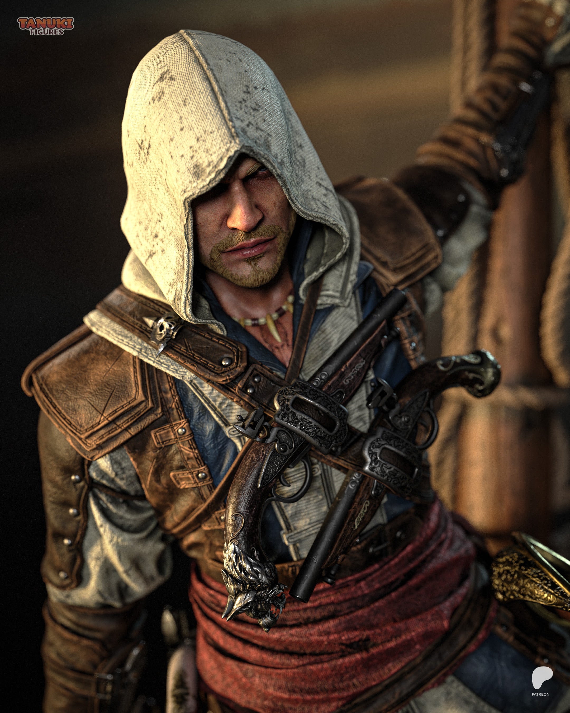 Edward - Assassin's Creed Black Flag — Figura Coleccionável Premium em Resina 3D