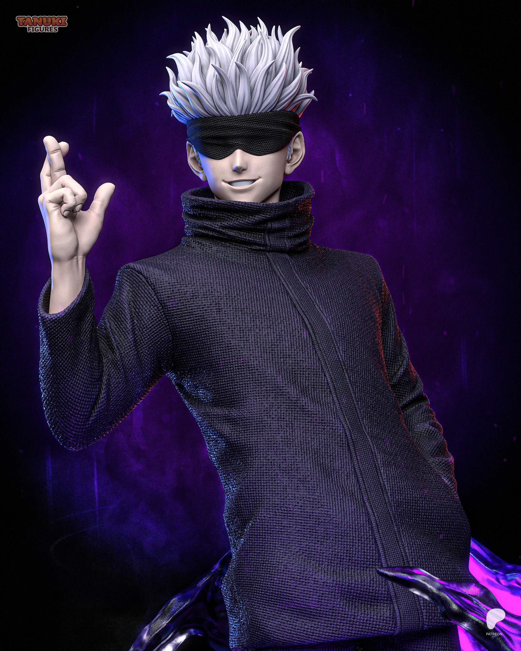 Satoro Gojo - Jujutsu Kaisen — Figura Coleccionável Premium em Resina 3D