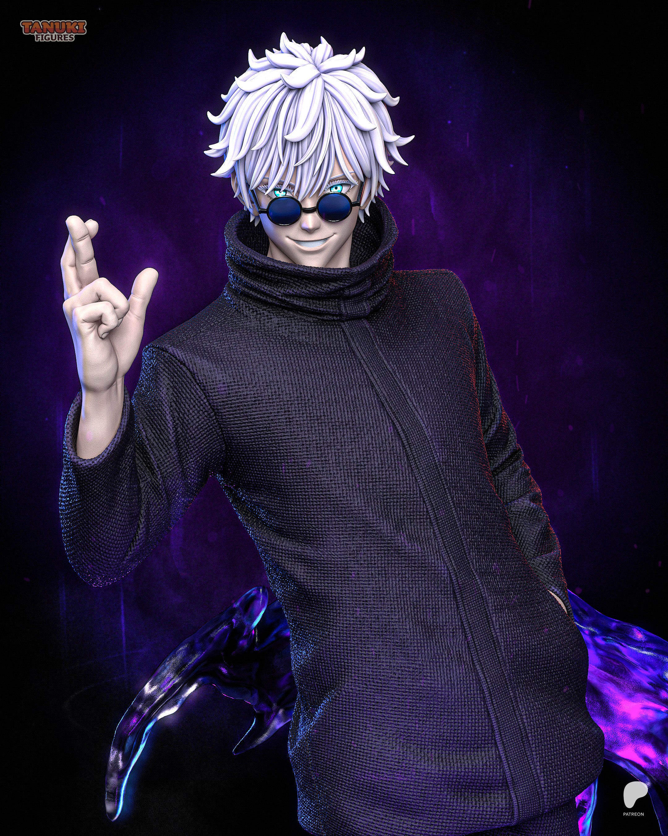 Satoro Gojo - Jujutsu Kaisen — Figura Coleccionável Premium em Resina 3D