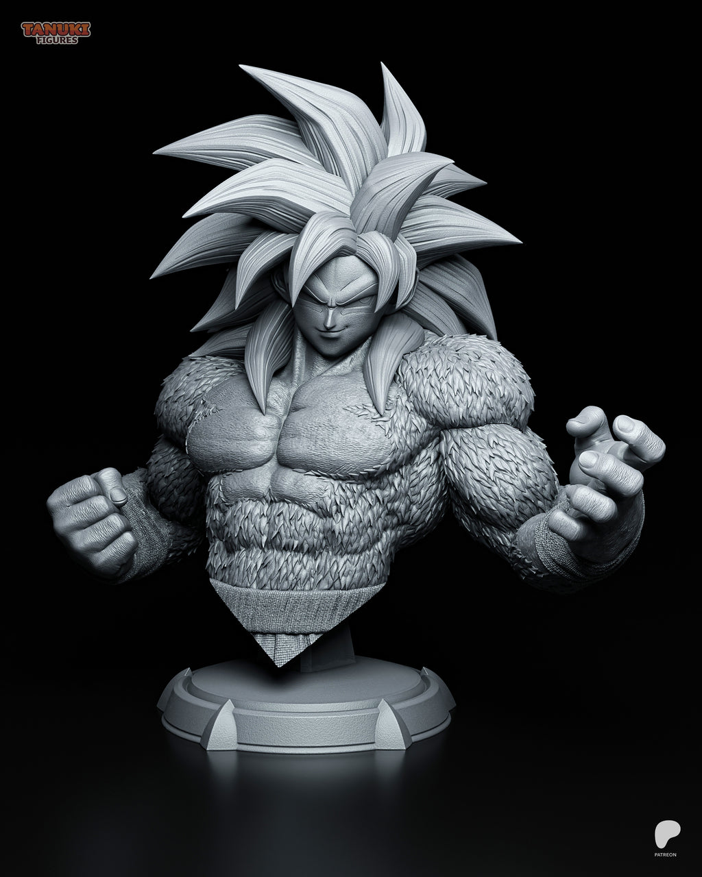 Goku SSJ4 - Busto — Figura Coleccionável Premium em Resina 3D