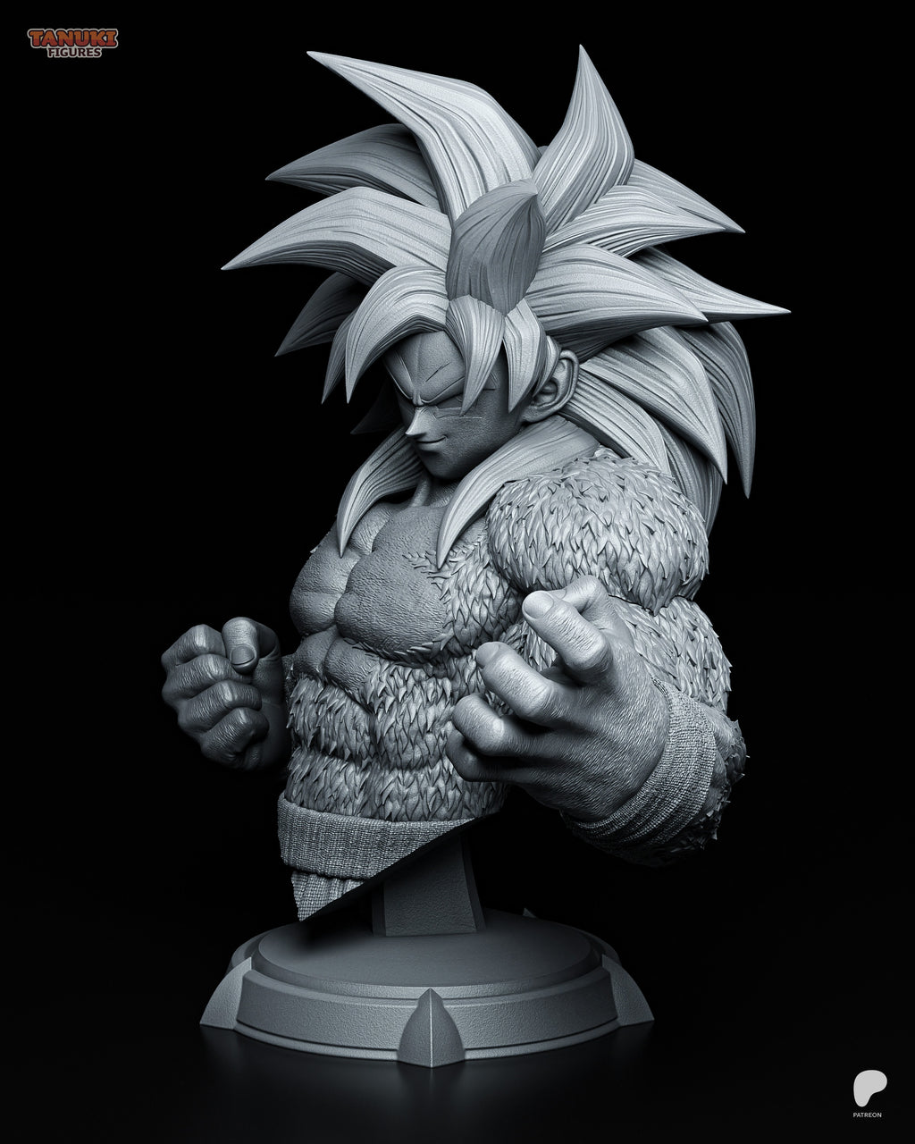 Goku SSJ4 - Busto — Figura Coleccionável Premium em Resina 3D