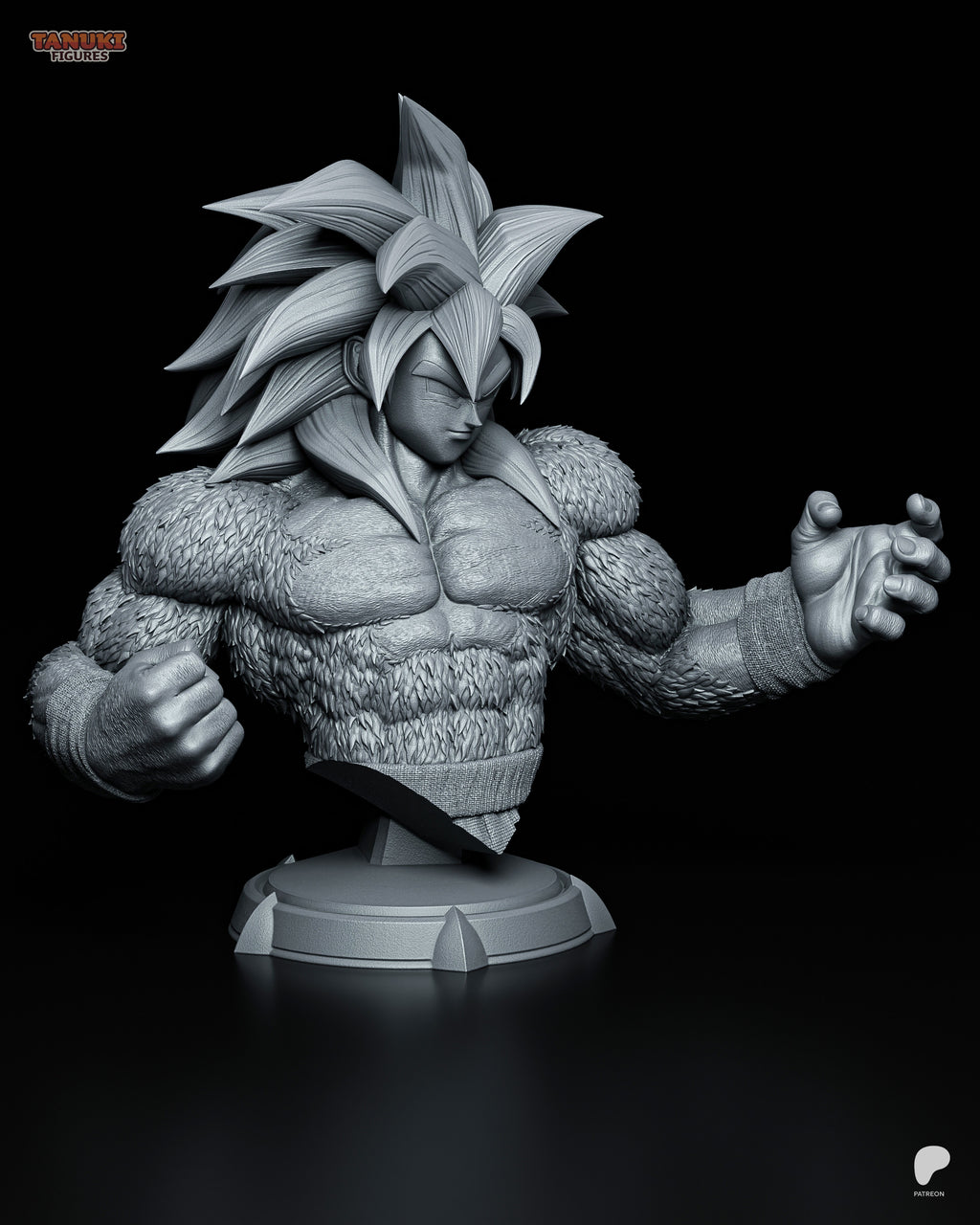 Goku SSJ4 - Busto — Figura Coleccionável Premium em Resina 3D