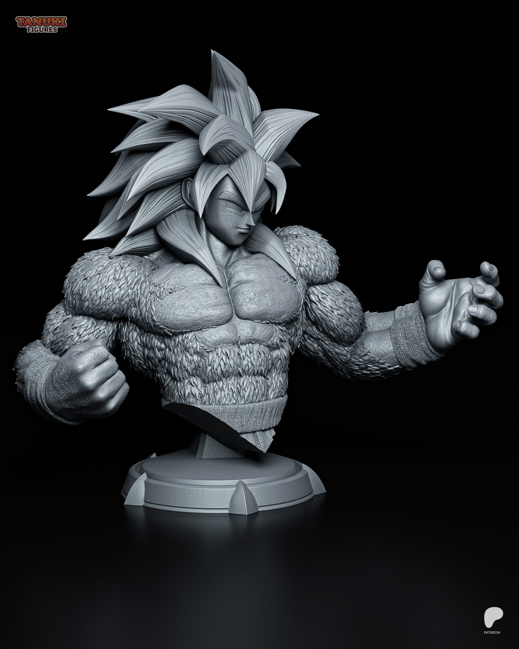 Goku SSJ4 - Busto — Figura Coleccionável Premium em Resina 3D