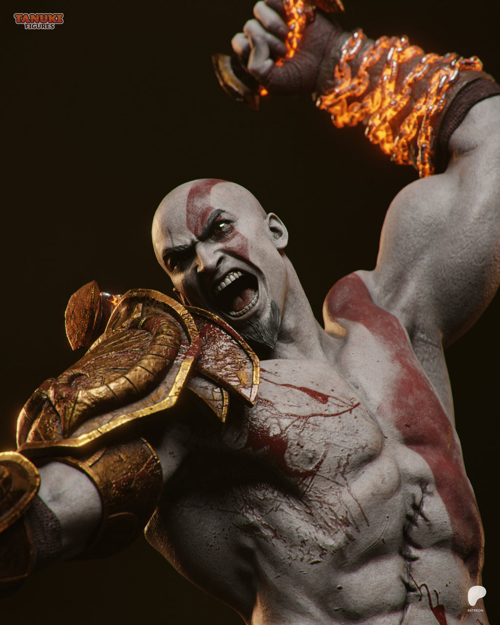 Kratos — God of War III | Figura Coleccionável Premium em Resina 3D