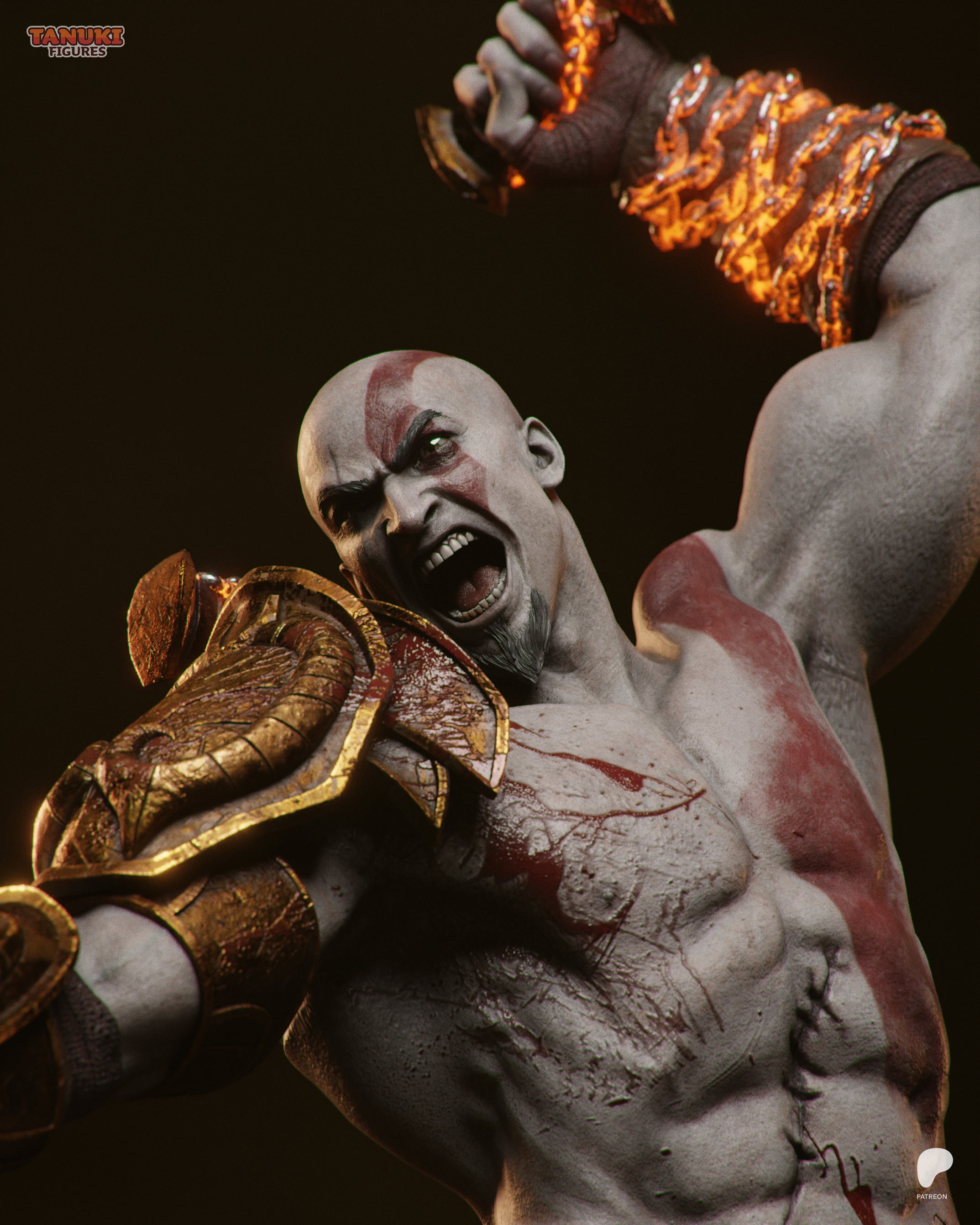 Kratos — God of War III | Figura Coleccionável Premium em Resina 3D