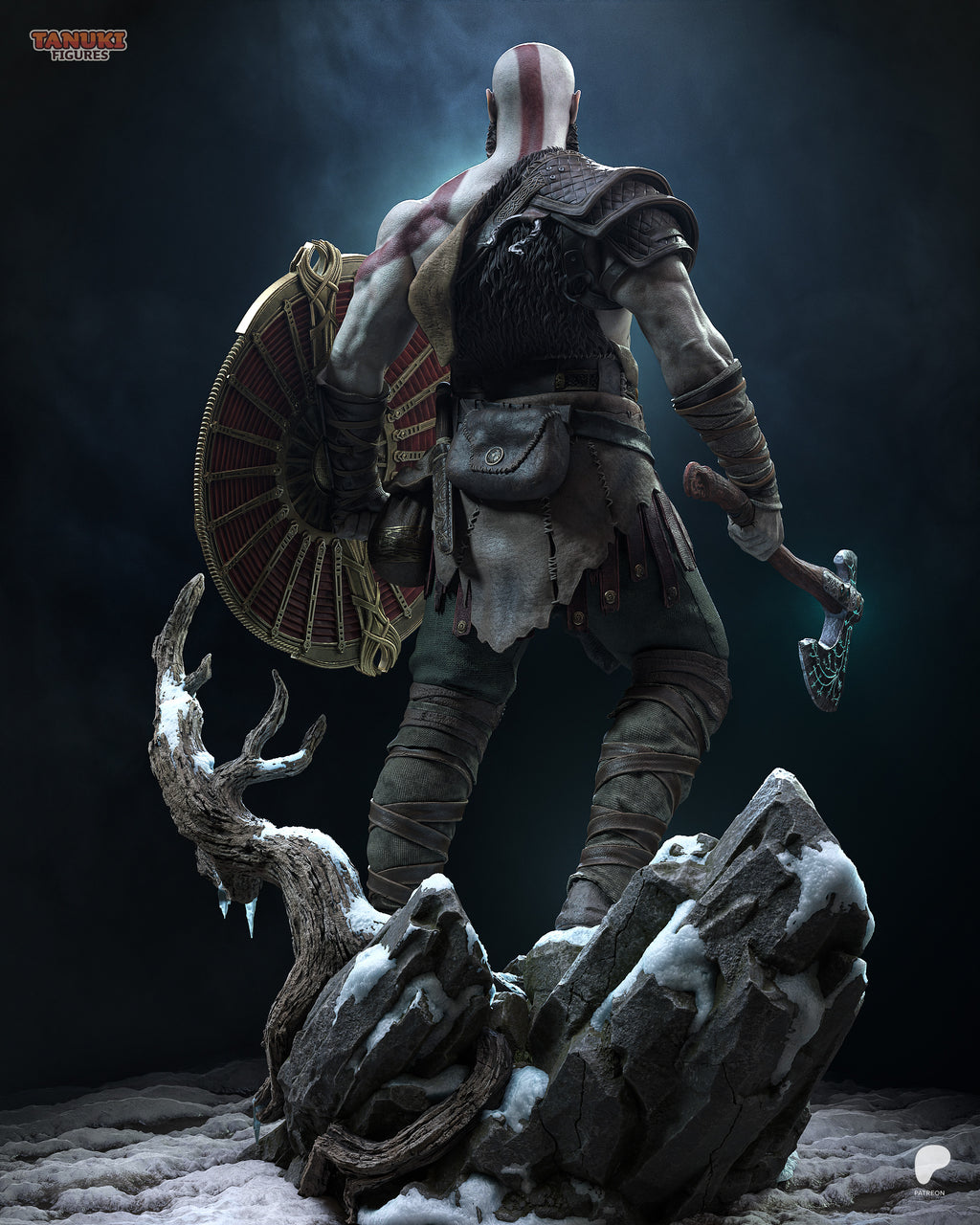 Kratos - God of War — Figura Coleccionável Premium em Resina 3D
