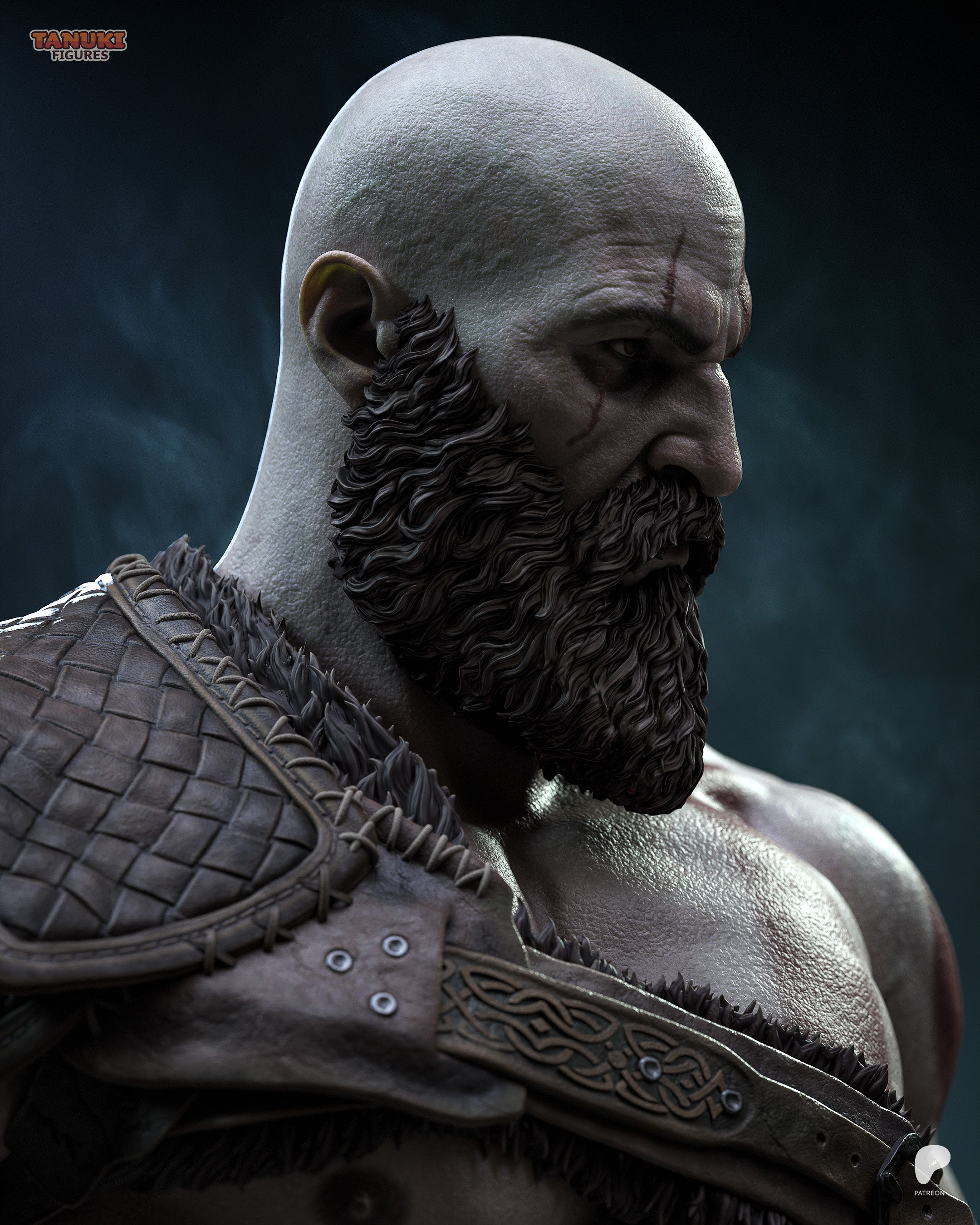 Kratos - God of War — Figura Coleccionável Premium em Resina 3D