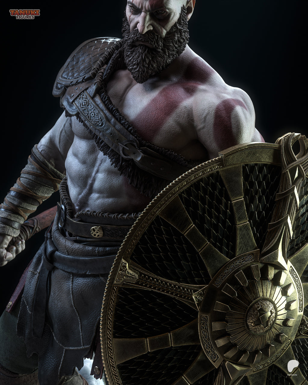 Kratos - God of War — Figura Coleccionável Premium em Resina 3D