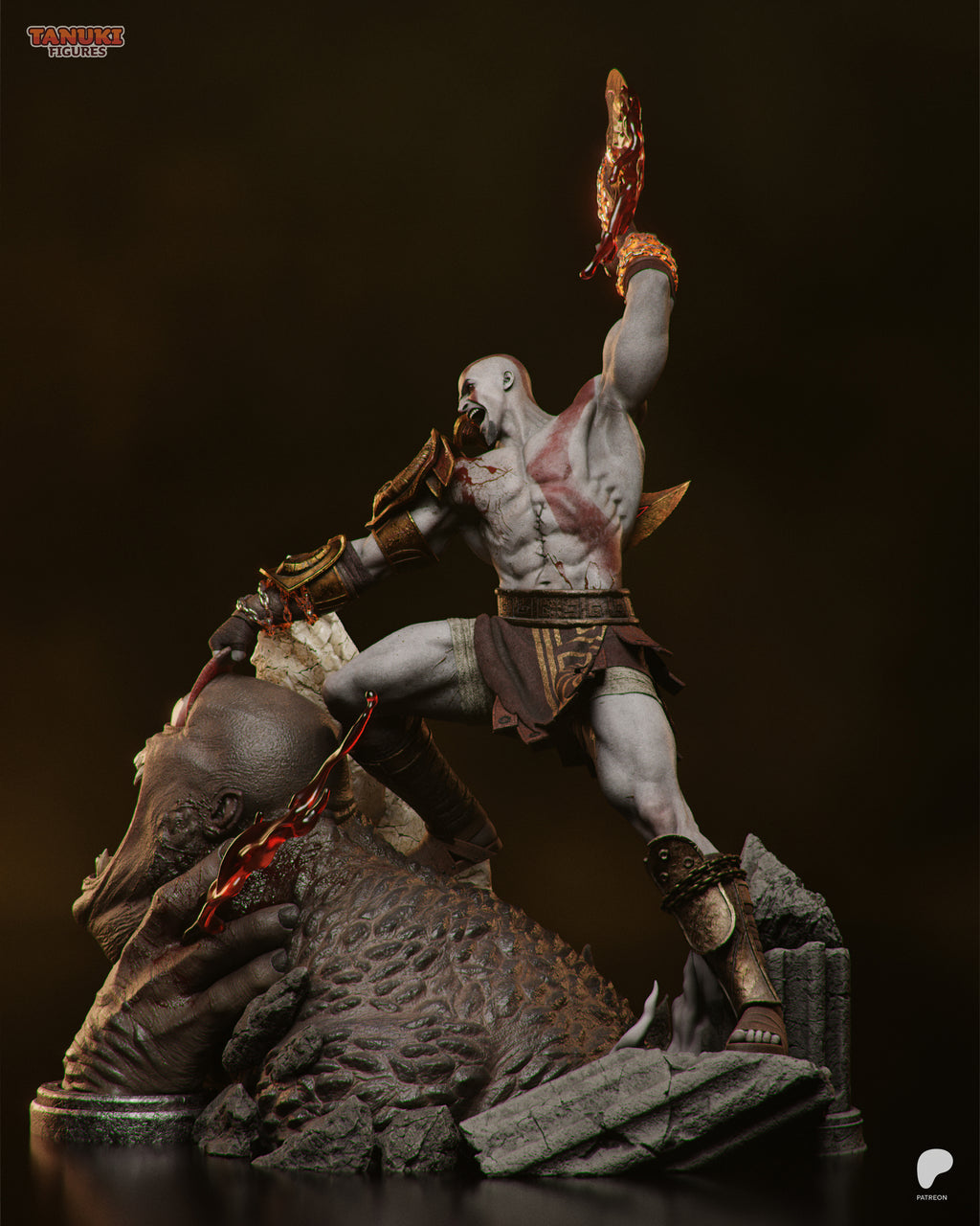 Kratos — God of War III | Figura Coleccionável Premium em Resina 3D