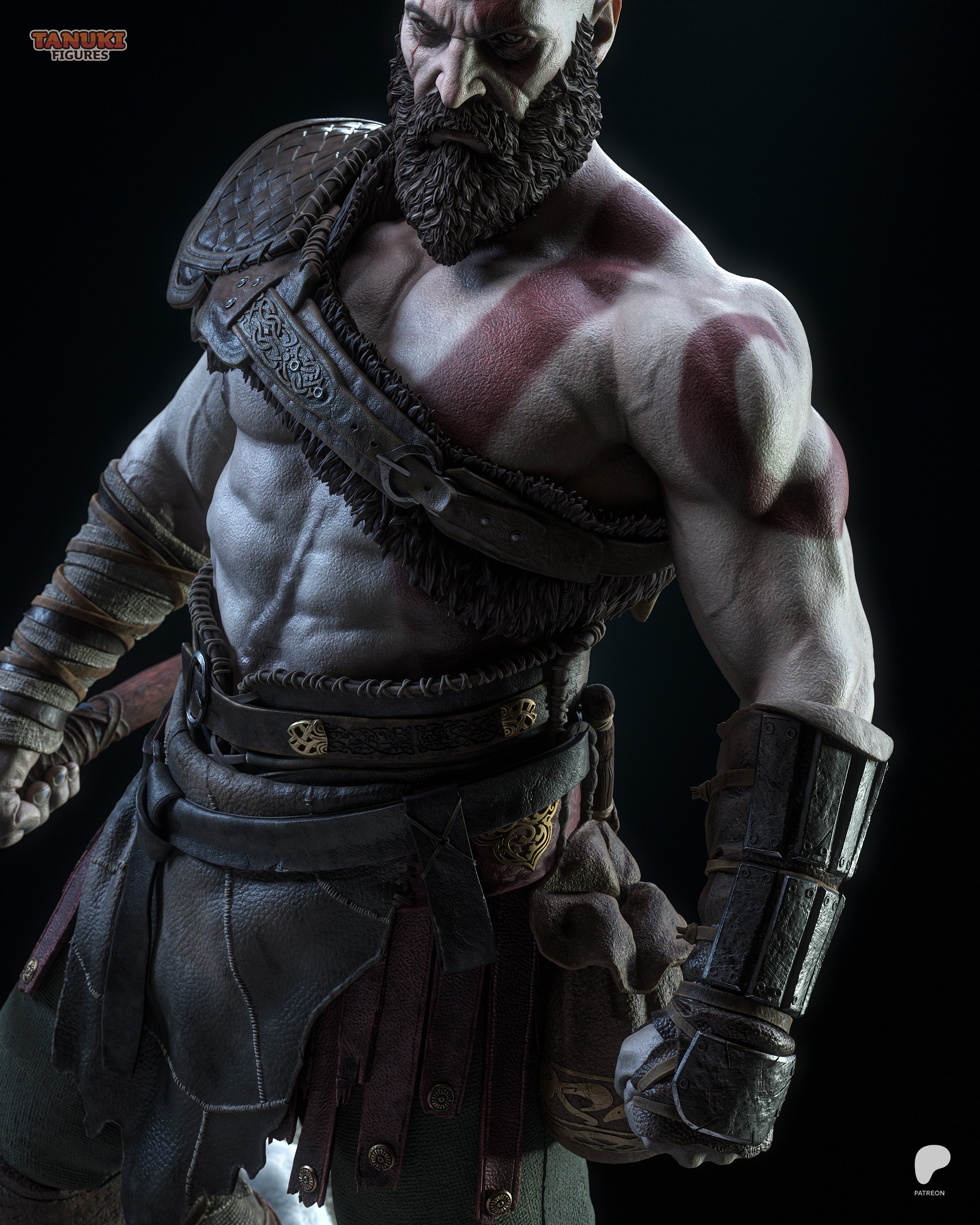 Kratos - God of War — Figura Coleccionável Premium em Resina 3D