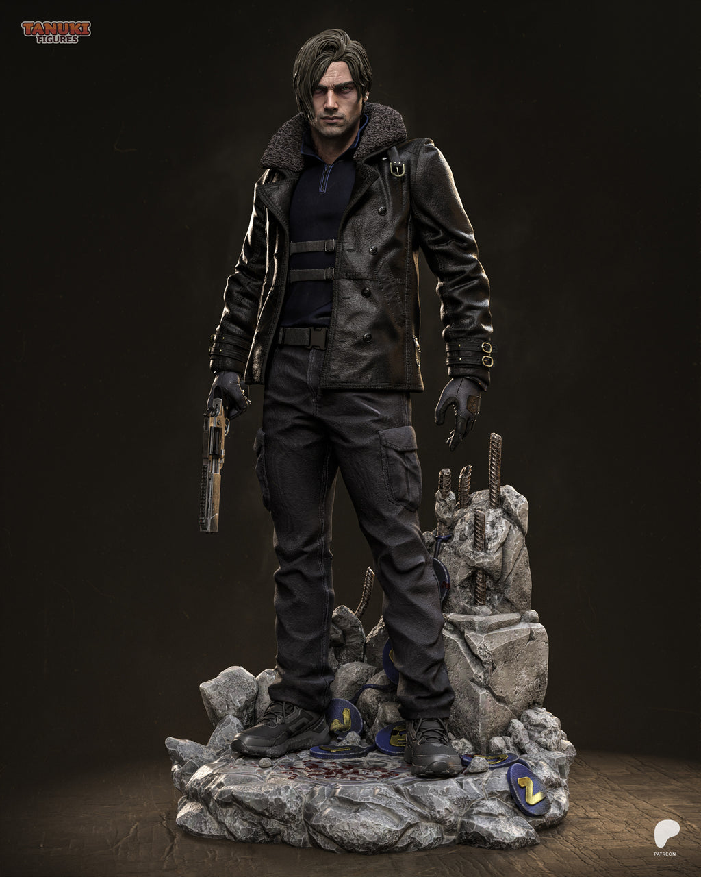 Leon - Resident Evil Requiem — Figura Coleccionável Premium em Resina 3D