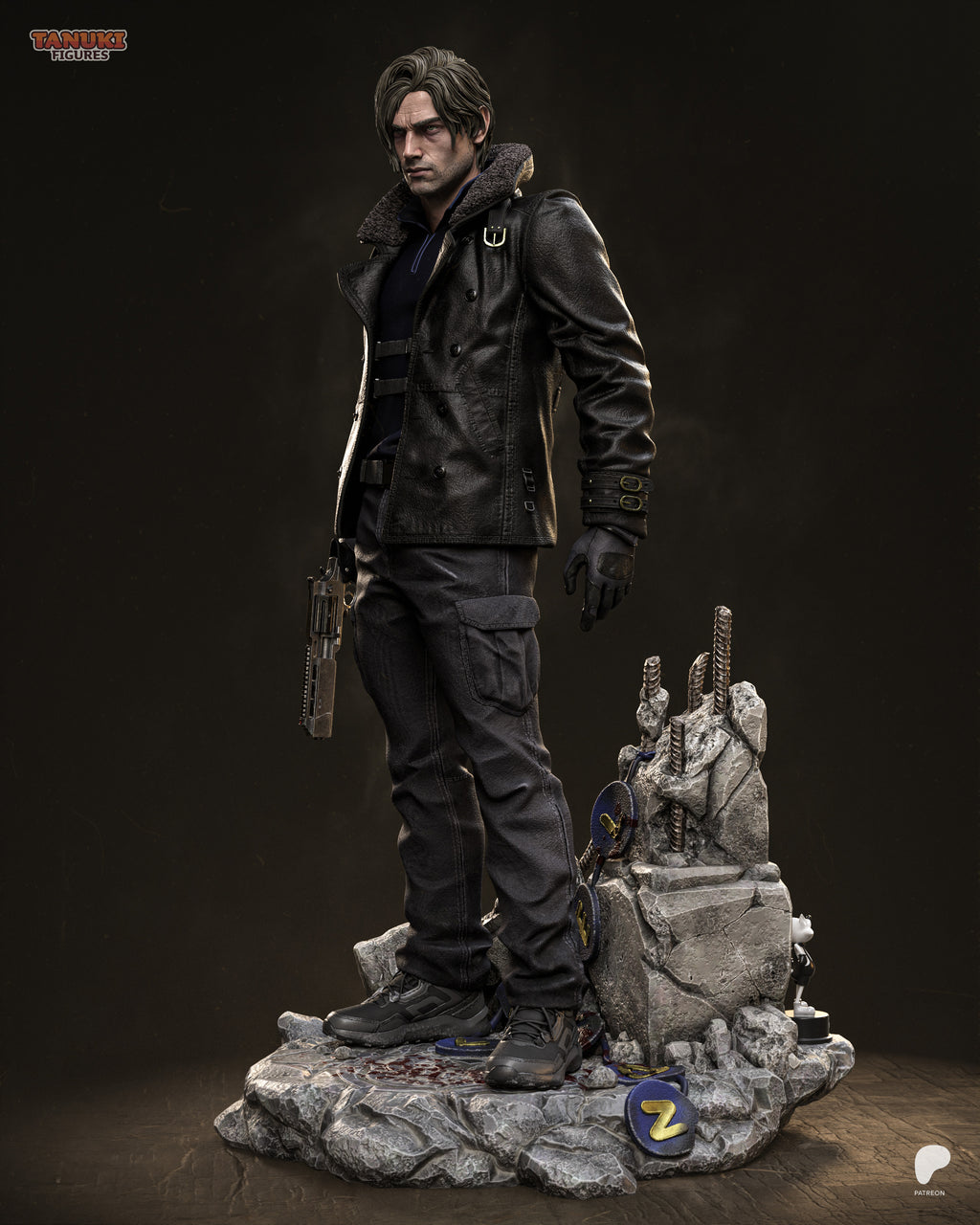 Leon - Resident Evil Requiem — Figura Coleccionável Premium em Resina 3D