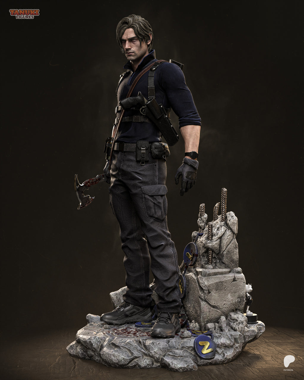 Leon - Resident Evil Requiem — Figura Coleccionável Premium em Resina 3D