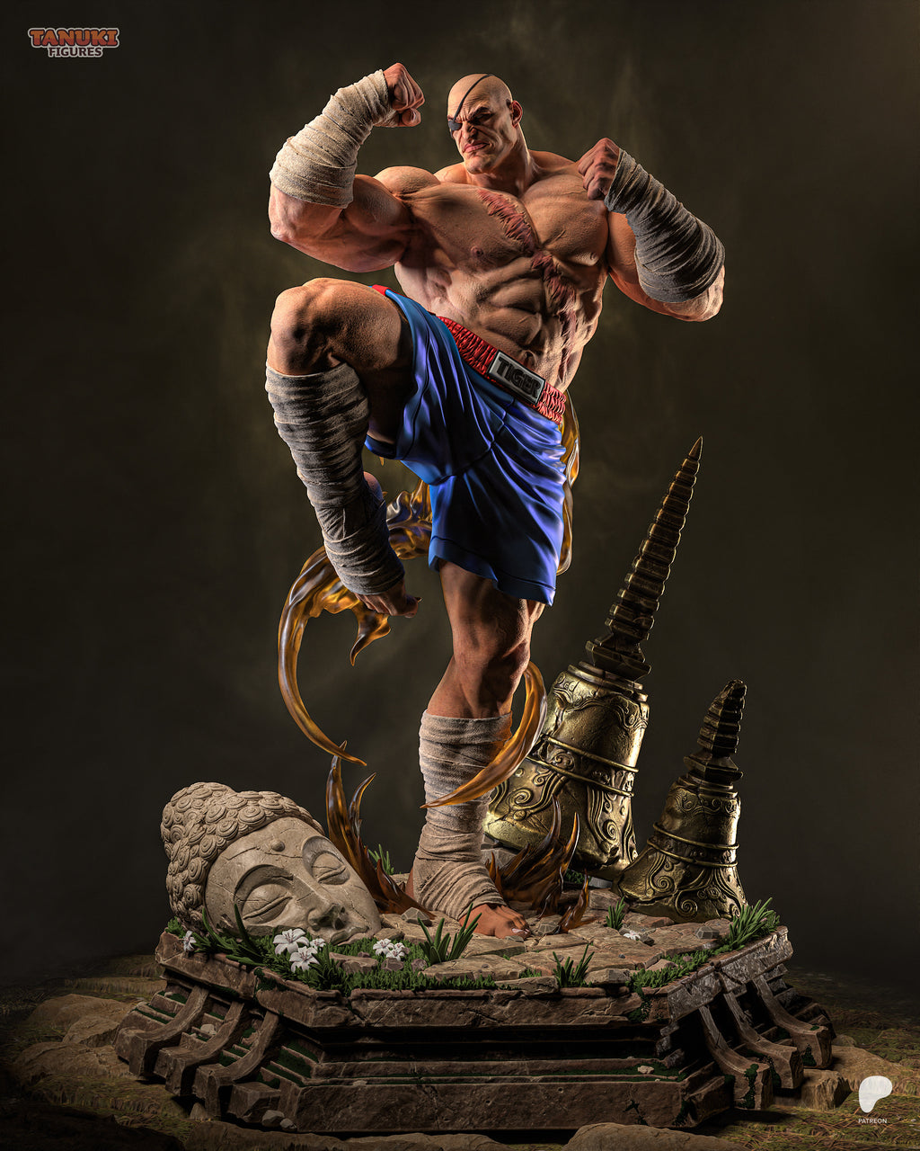 SAGAT — STREET FIGHTER — Figura Coleccionável Premium em Resina 3D