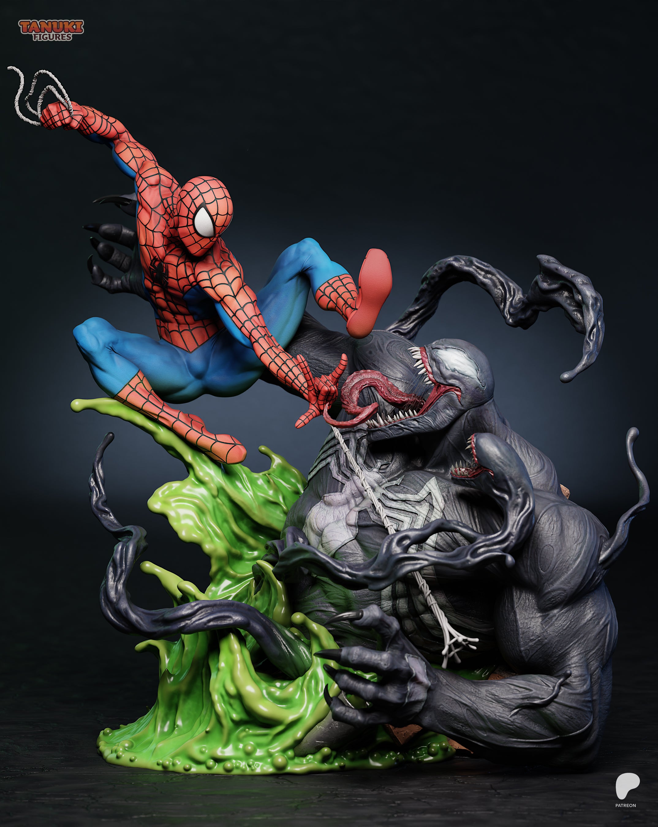 Spiderman - Venom — Figura Coleccionável Premium em Resina 3D