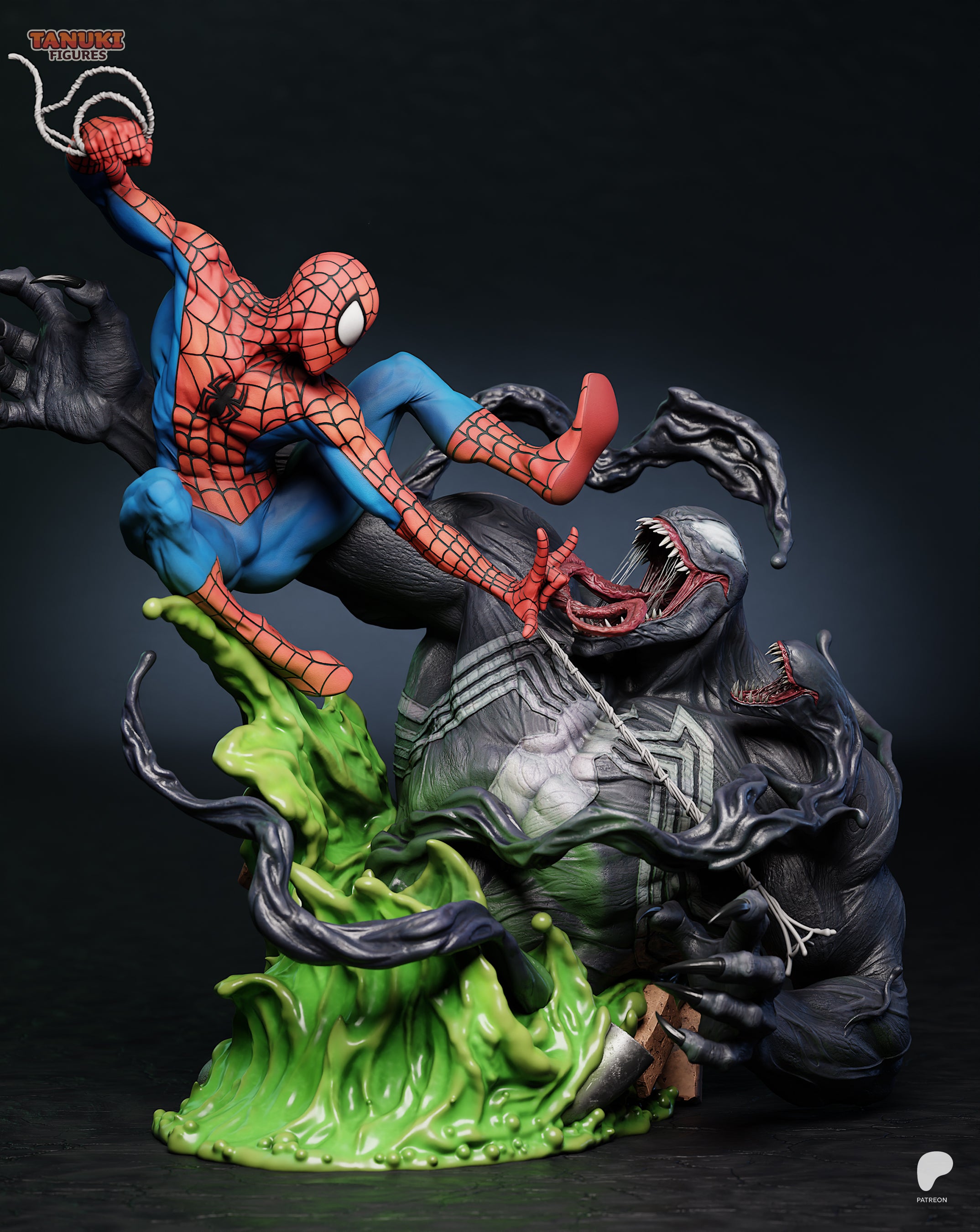 Spiderman - Venom — Figura Coleccionável Premium em Resina 3D