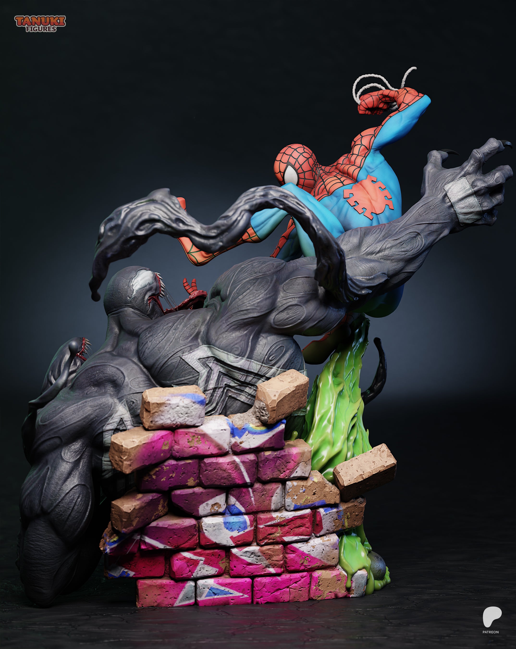Spiderman - Venom — Figura Coleccionável Premium em Resina 3D
