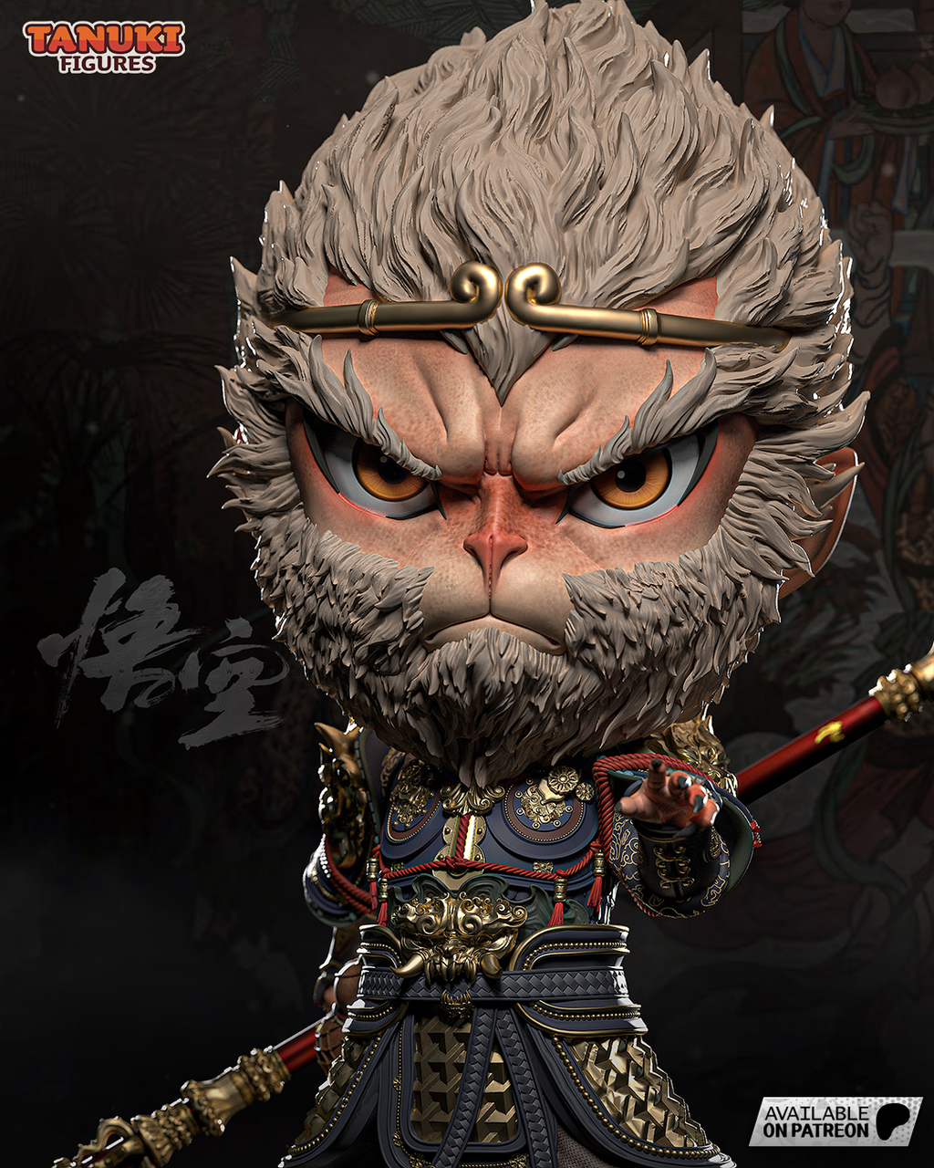 Wukong - Chibi — Figura Coleccionável Premium em Resina 3D