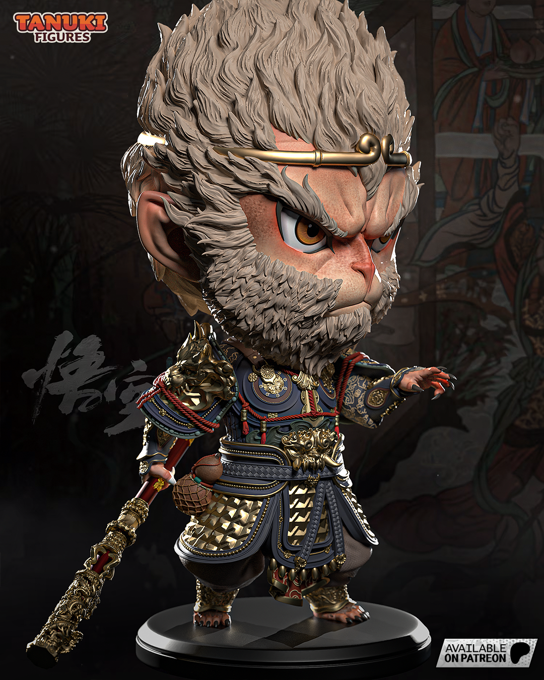 Wukong - Chibi — Figura Coleccionável Premium em Resina 3D